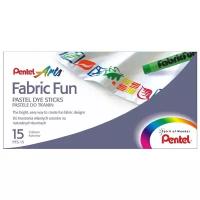 Пастель для ткани Pentel Fabricfun pastels, 15 цветов