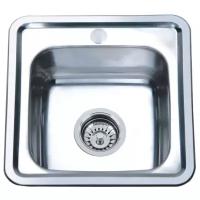 Врезная кухонная мойка SinkLight 3838, 38х38см, нержавеющая сталь