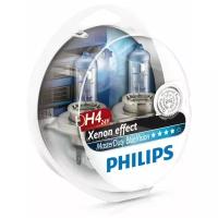 Лампа галогенная Philips H4 24V- 75/70W (P43t) (вибростойкая+белый яркий свет-голуб.оттен.) MasterDuty BlueVision (2шт.)