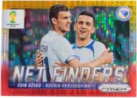 Коллекционная карточка Panini Prizm FIFA WORLD CUP 2014 - #NF-4 Edin Dzeko - Net Finders Yellow and Red Pulsar S0248