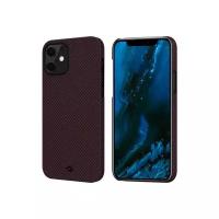 Чехол Pitaka MagEZ Case для iPhone 12 mini 5.4", черно-красный (шахматное плетение), кевлар (арамид)