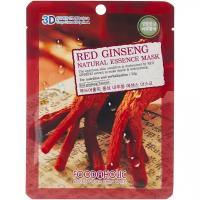 FOODAHOLIC NATURAL ESSENCE MASK RED GINSENG 3D - Фудахолик Маска для лица с экстрактом красного женьшеня, 23 гр -