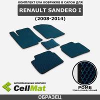 ЭВА ЕВА EVA коврики CellMat в салон Renault Sandero I, Рено Сандеро 1-ое поколение, Сандеро, 2008-2014