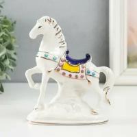 MARU Сувенир керамика "Конь с попоной" стразы 15 см