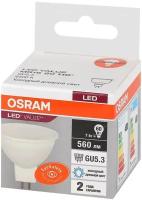 Лампа светодиодная OSRAM LED Value MR16, 560лм, 7Вт (замена 60Вт), 6500К (холодный белый свет), Цоколь GU5.3, колба MR16, софит