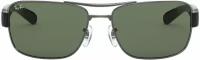 Мужские солнцезащитные очки Ray-Ban RB 3522 004/71, цвет: черный, цвет линзы: зеленый, прямоугольные, металл