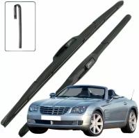 Дворники Chrysler Crossfire (1) Крайслер Кроссфаер открытый кузов 2003 2004 2005 2006 2007 2008 Щетки стеклоочистителя гибридные к-т 2шт, 550мм-500мм