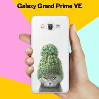 Силиконовый чехол на Samsung Galaxy Grand Prime VE Серый кот / для Самсунг Галакси Гранд Прайм ВЕ Дуос