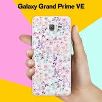 Силиконовый чехол на Samsung Galaxy Grand Prime VE Розовые цветы / для Самсунг Галакси Гранд Прайм ВЕ Дуос