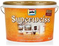Краска интерьерная для стен и потолков супербелая JOBI Superweiss 10 л