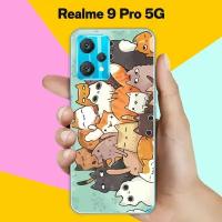 Силиконовый чехол на realme 9 Pro 5G Много котов / для Реалми 9 Про