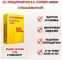 Программа 1С Предприятие 8.3. Сервер мини на 5 подключений. Коробочная версия