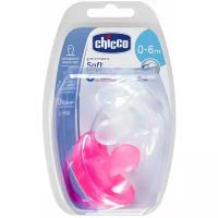 Пустышка силиконовая ортодонтическая Chicco Physio Soft 0-6 м, 2 шт