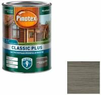 Пропитка декоративная для защиты древесины Pinotex Classic Plus 3 в 1 скандинавский серый 0,9 л