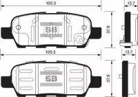 Колодки тормозные задние, SP1250 Sangsin Brake SP-1250