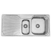 Врезная кухонная мойка SinkLight 10249, 49х102см, нержавеющая сталь