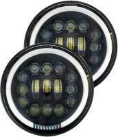 Фара светодиодная LED 12-24V 7 дюймов, для Нива УАЗ Ssang Yong Korando Jeep Wrangler 2 шт F-30x2