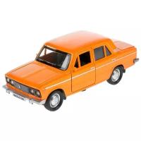 Машина Ваз 2106 Жигули, инерционная, открываются двери, 12 см, оранжевая металл