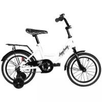 Велосипед детский двухколесный City- Ride HAPPYSUNDAY, рама сталь, колеса радиус 14", страховочные колеса, задний ножной тормоз, велосипед для мальчиков, для девочек, для детей, цвет Белый