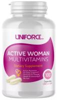 Витамины для женщин Uniforce Active Woman Multivitamins 100 капсул