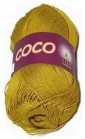 Пряжа Vita Coco (Коко) 4335 горчичный 100% мерсеризованный хлопок 50г 240м 2 шт