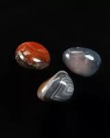 Оберег, амулет из натурального камня самоцвет Сердолик, галтовка, привлекает энергию изобилия, 2-3 см, 3 шт