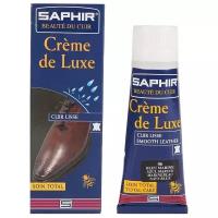 0023 Крем для гладкой кожи, тюбик с губкой Saphir Creme de luxe, Цвет Saphir 06 Navy blue (Темно-синий)