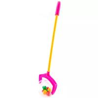 Каталка-игрушка Пластмастер с шарами (12006), розовый/желтый