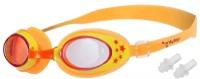 Очки для плавания, детские + беруши, цвет оранжевый с желтой оправой