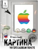 Картина на стену для интерьера "Apple logo 1977" на натуральном холсте