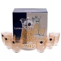 Набор Luminarc Sofya Gold кувшин + стаканы 7 предметов прозрачный/золотистый 6 7 шт