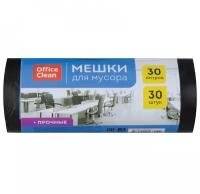 Пакеты для мусора 30л, OfficeClean (50x60см, 10мкм, прочные, черные) ПНД, 30шт. в рулоне (228591)