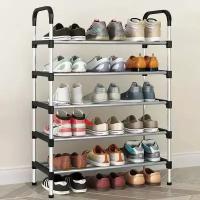 Обувница в прихожую 5 полок / этажерка для обуви / полка для обуви металлическая / подставка для обуви в прихожую
