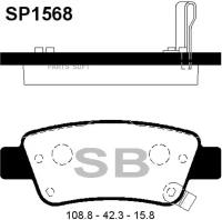 SANGSIN BRAKE SP1568 Колодки тормозные SANGSIN BRAKE SP1568 CRV 08- задние