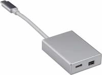 Адаптер Buro BHP USB Type-C (m) USB Type-C (f) miniDisplayPort (f) 0.1м серебристый