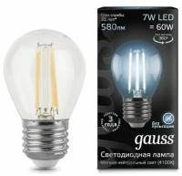 Светодиодная лампа Gauss LED Filament Globe E27 7W 4100K 1/10/50