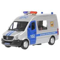 Полицейский автомобиль ТЕХНОПАРК Mercedes-Benz Sprinter Полиция SPRINTERVAN-14POL-SR 1:32, 5 см, серебристый/синий