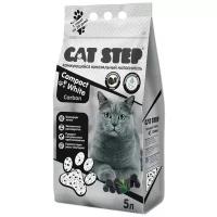 Наполнитель для кошачьих туалетов Cat Step Compact White Carbon комкующийся минеральный, 5л