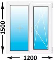 Пластиковое окно Melke двухстворчатое 1200x1500 (ширина Х высота) (1200Х1500)