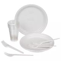 Комус Набор одноразовой пластиковой посуды Пикник