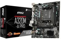 Материнская плата MSI A320M-A PRO (SocketAM4, AMD A320, mATX,2DDR4,1PCI-E, DVI, HDMI, PC3200)