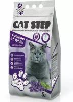 Наполнитель комкующийся минеральный CAT STEP Compact White Lavеnder, 5 л