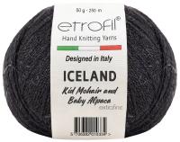 Пряжа для вязания Etrofil 'ICELAND' 50гр 250м (10% кид мохер, 5% беби альпака, 55% полиамид, 30% вискоза) (91191 черный), 10 мотков