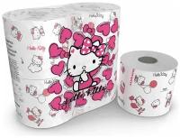 Туалетная бумага World Cart "Hello Kitty" с рисунком, Kartika Collection, 3 слоя, 4 рул/200 л