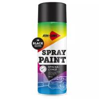 Краска-спрей черная глянцевая Spray paint black gloss AIM-ONE 450 мл (аэрозоль) sp-gb39