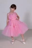 Платье-пачка Светланка, хлопок, нарядное, однотонное, размер 32 (128-134), розовый