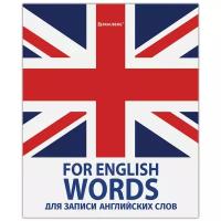 Тетрадь-словарик Brauberg А5 48 листов, для записи английских слов, скоба, клетка, справка (403562)