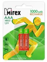 Аккумулятор Mirex, Ni-Mh, AAA, HR03-2BL, 1.2В, 1000 мАч, блистер, 2 шт. 7750043