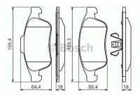 Колодки дисковые передние с антискрип. пластинами для renault megane sedan/duster 08 Bosch 0986494441