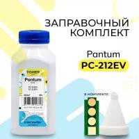 Заправочный комплект PC-212EV для принтеров Pantum P2502/P2502w/M6502/M6502w/M6552nw (тонер/воронка/чип безлимитный) 65г Inkmaster